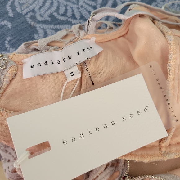 Anthropologie Endless Rose Lace Overlay/Ruffle Bottom Midi Dress - Picture 12 of 14